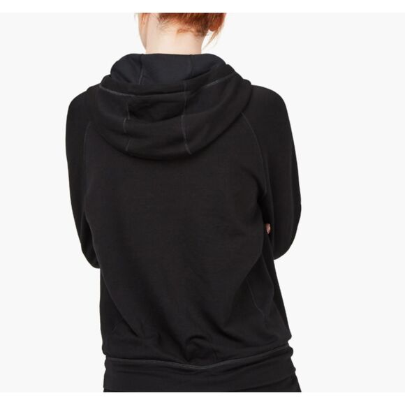 Sweaty Betty Rhythm Merino Mock Neck Hoodie Women’s Size Small Black Pullover - Picture 2 of 9